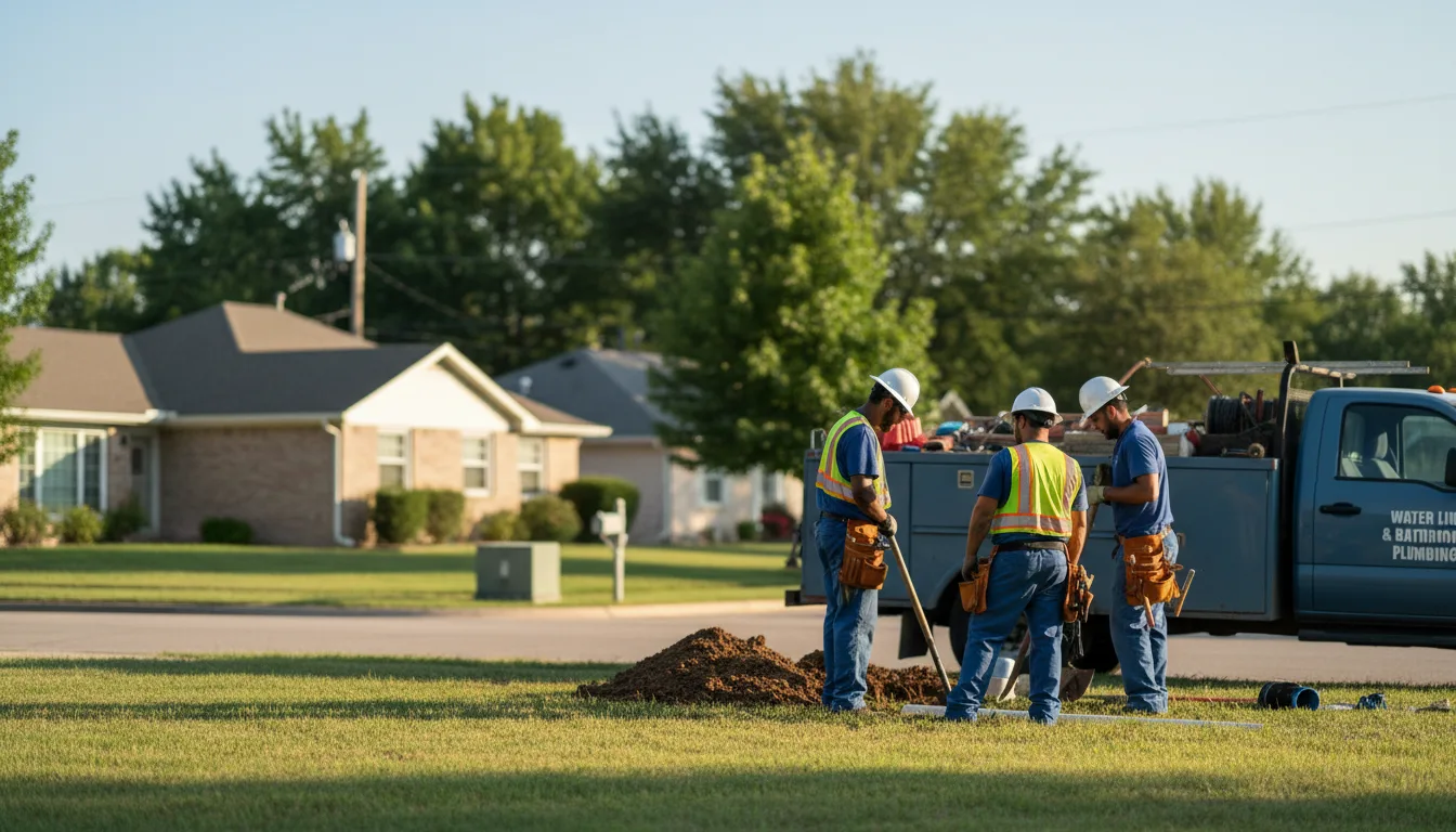 Residential water line and bathroom plumbing service in Lenexa, KS